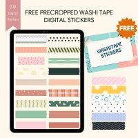 79 precropped free digital planner stickers of washi tape
