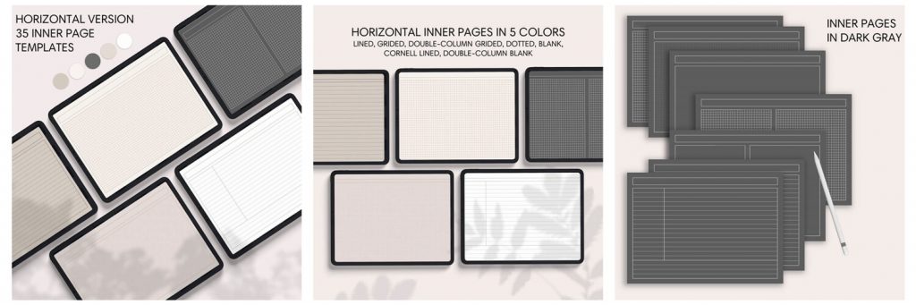 Horizontal Version Digital Notebook Template