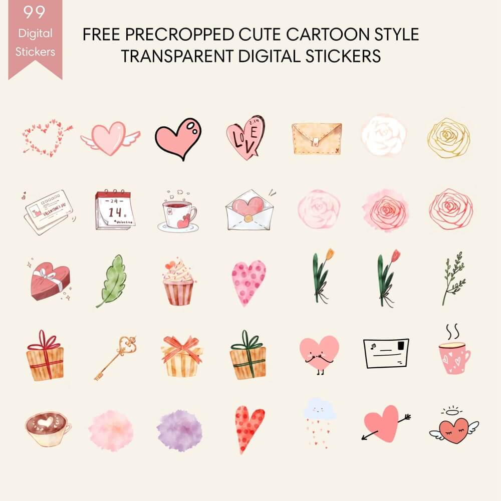 cute stickers png