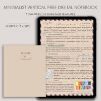 Minimalist Vertical Free Digital Notebook Template for GoodNotes and Notability
