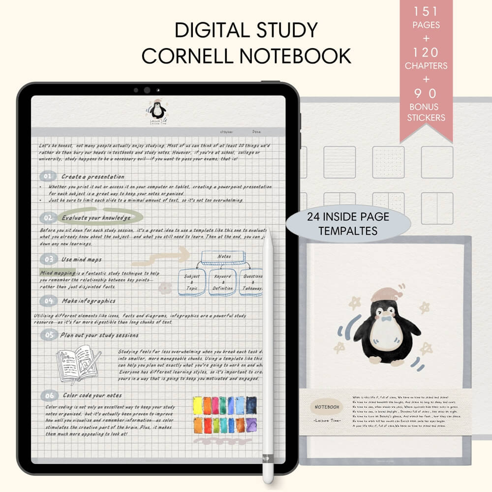 Lovely-Penguin-2022-Student-Digital-Notebook-Template-for-Goodnotes-Notability-120-Chapters-1 Lovely Penguin 2022 Student GoodNotes Notebook Template