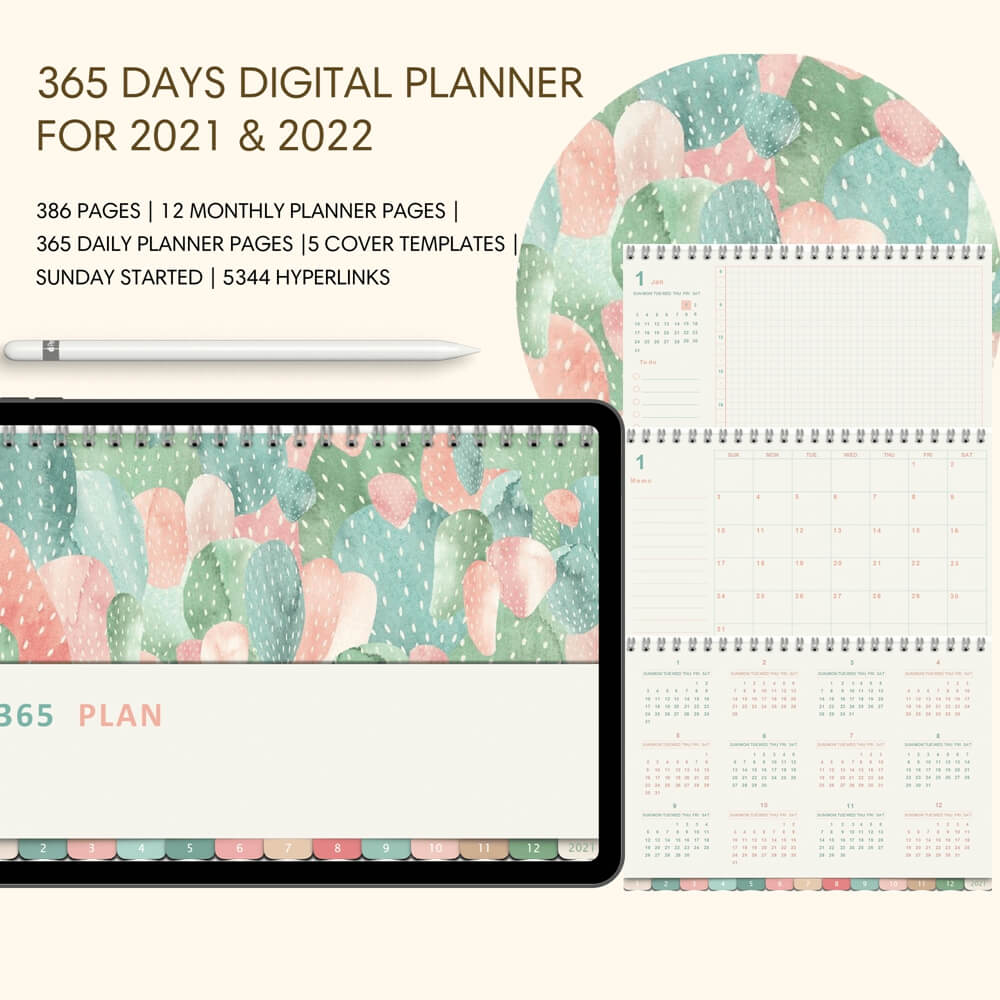 PASTORAL-STYLE-365-DAYS-DIGITAL-PLANNER-FOR-2021-and-2022-1 Pastoral Style Digital Planner GoodNotes 2022 with Time Slots